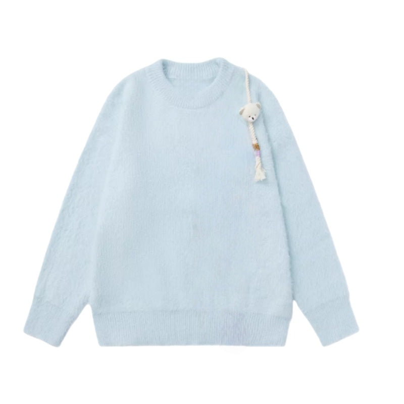 Retro-Style 3d Bear Design Soft And Cozy Sweater