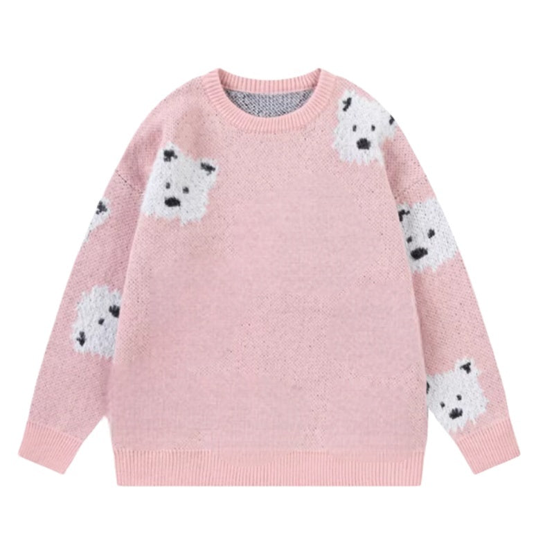 Retro Cartoon Plush Dog Sweater